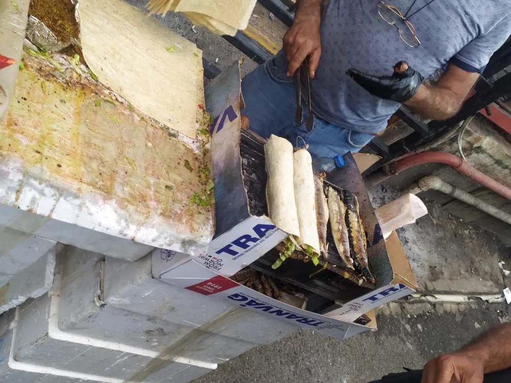 街头小贩正在加热