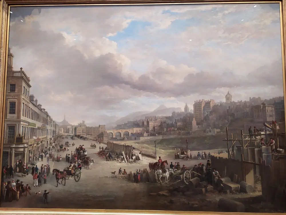Alexander Nasmyth, Princes Street with the commencement of the building of the Royal Institution, 1825