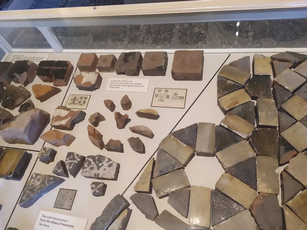 Floor tiles set in a pattern